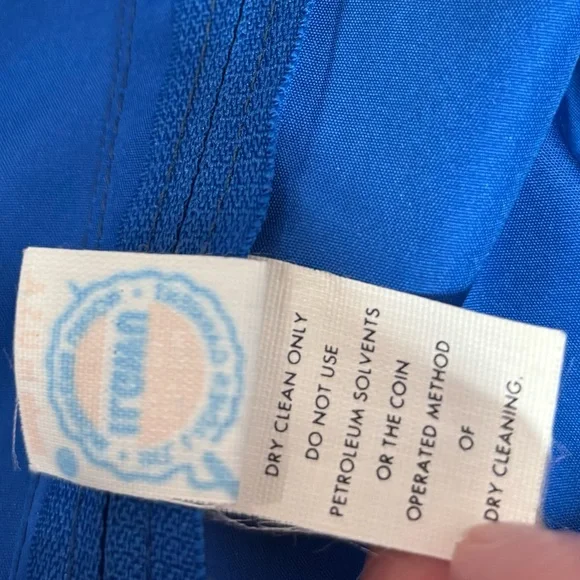 Vintage union made 1980’s Made in USA Royal Blue Dress Bow Retro gown ILGWU - Picture 7 of 8